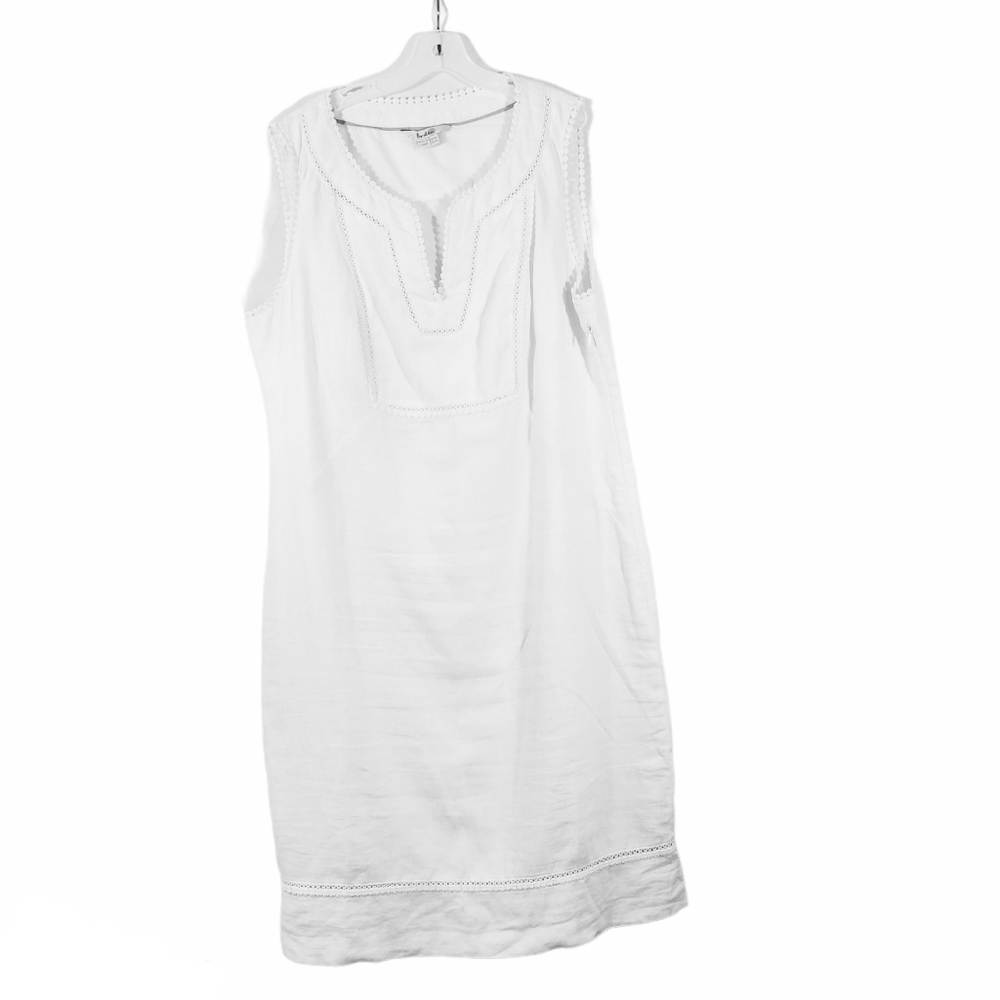 Boden White Sleeveless Lace-Trim Sheath Dress - Picture 2 of 3